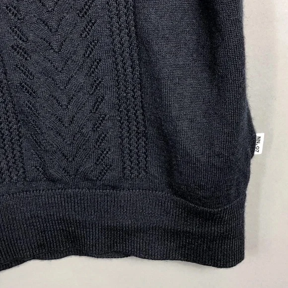 NN. 07 Thor Short Sleeve Knit Polo Shirt Mens L Navy Blue Wool Blend 6539 - Picture 6 of 10